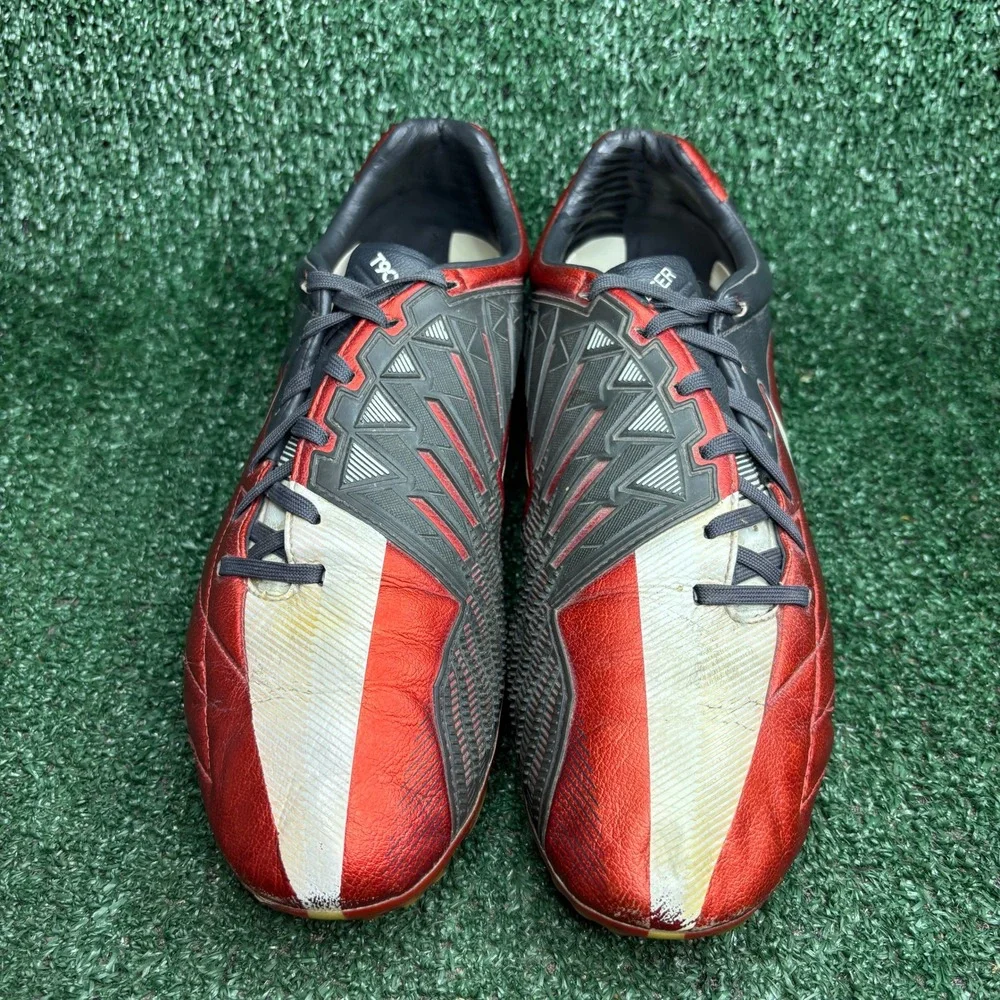 Nike T90 Laser IV FG Kanga-Lite Football Soccer Cleats Boots Red Black Mens Sz 9